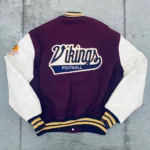 1980s Vikings NFC Patch Varsity Jacket Front View.