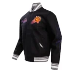 Phoenix Suns 2023/24 City Varsity Jacket, front and back views.