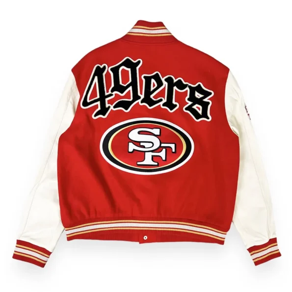 Back view JH San Francisco 49ers Varsity Jacket