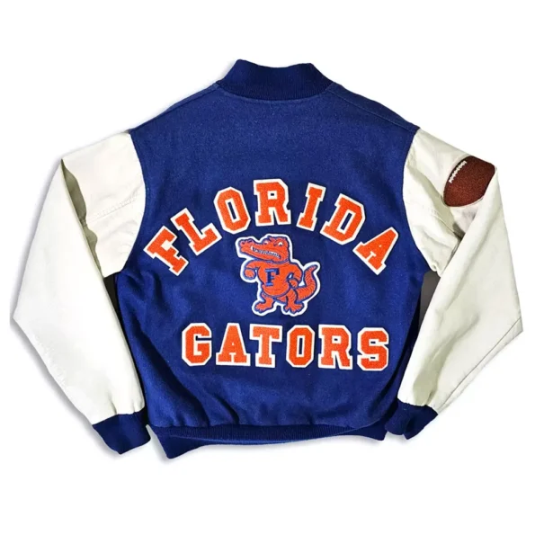 Back view of 80s Florida Gators Varsity Jacket.