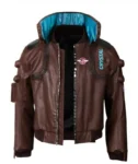 Front view of Cyberpunk 2077 Samurai Leather Jacket