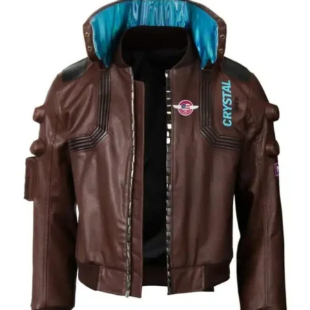 Front view of Cyberpunk 2077 Samurai Leather Jacket