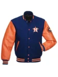 Front view of Mens Huston Astros Letterman Jacket