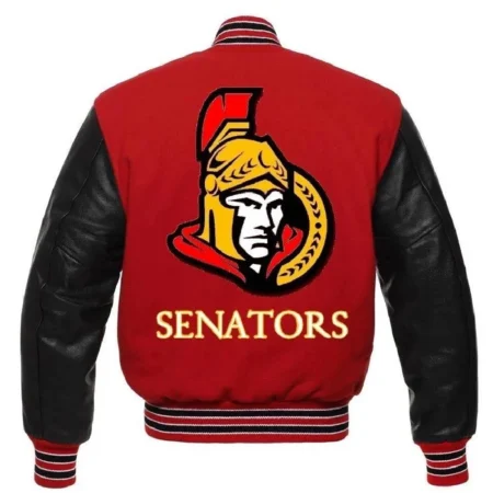 Back view of Ottawa Senators Rare Varsity Jacket.