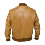 Front view of Men Camel Brown Bomber Jacket