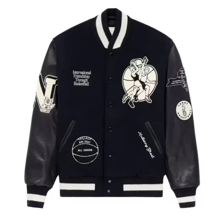 Front view New Balance Aime Leon Dore Varsity Jacket