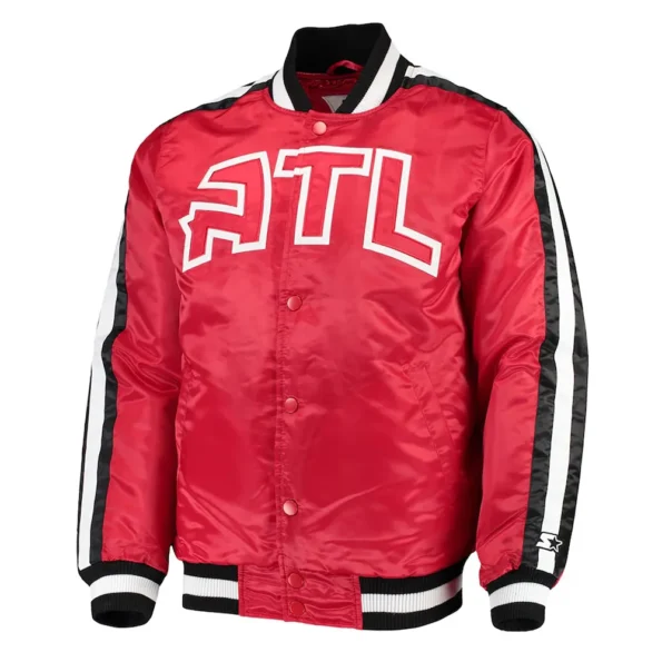 Front view of Atlanta The Offensive Varsity Jacket.