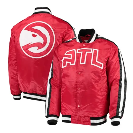 Front and back views of Atlanta The Offensive Varsity Jacket