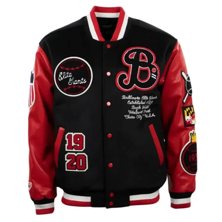 Front view Baltimore Elite Giants Varsity Jacket