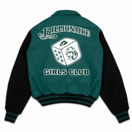 Billionaire Girls Club Varsity Jacket back view