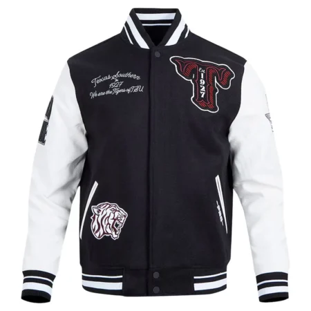 Texas Southern Tigers Varsity Jacket front view with logo.