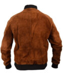 Front view of Bradley Cooper Brown Suede Leather Jacket