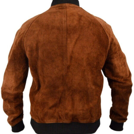 Back view of Bradley Cooper Brown Suede Leather Jacket