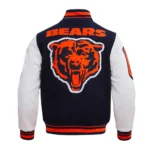 Front view of Chicago Bears Mashup Varsity Jacket.