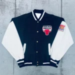 1990s Chicago Bulls Varsity Jacket Front View.