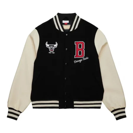 Front view of Chicago Bulls Classics Varsity Jacket.