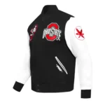 Front view of Classic Ohio State University Varsity Jacket.