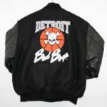 Detroit Bad Boys Varsity Black Jacket front.