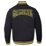 Front and back view of Grambling Tigers Crest Varsity Jacket.