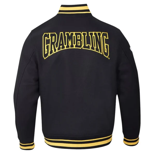 Grambling Tigers Crest Varsity Jacket back view with logo.