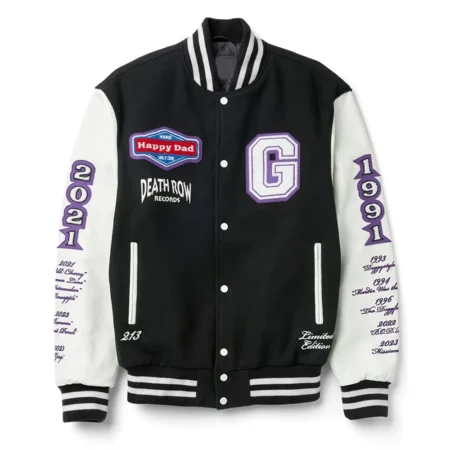 Front of Happy Dad Death Row Varsity Jacket