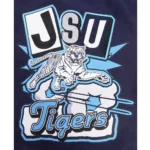 Homecoming Jackson State Varsity Jacket, front logo display.