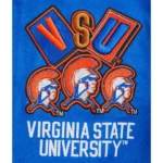 Virginia State University Varsity Jacket, front logo display.