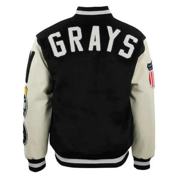 Back view of Homestead Grays Vintage Varsity Jacket.