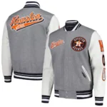 Front and back view of Script Tail Houston Astros Jacket.