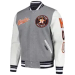 Front and back view of Script Tail Houston Astros Jacket.