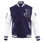 Front view of Jackson State University Varsity Jacket.