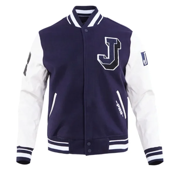 Front view of Jackson State University Varsity Jacket.