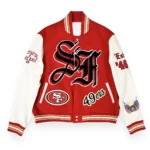 JH San Francisco 49ers Varsity Jacket model front image