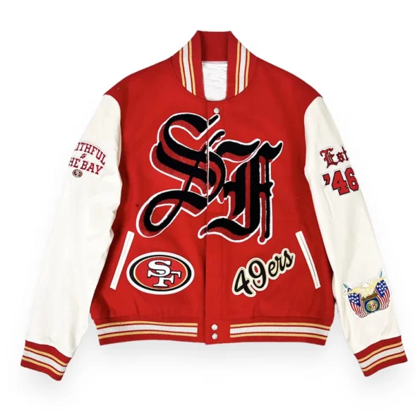 Front view JH San Francisco 49ers Varsity Jacket