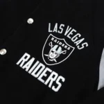 Front view of Las Vegas Raiders Varsity Jacket.