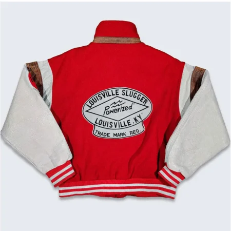 Back view of Louisville Slugger 80s Varsity Jacket.