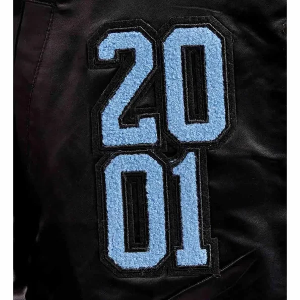 Close-up of Memphis Grizzlies 2001 Varsity Jacket fabric.