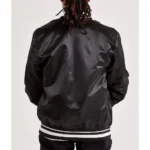 Model front view wearing Memphis Grizzlies 2001 Varsity Jacket.