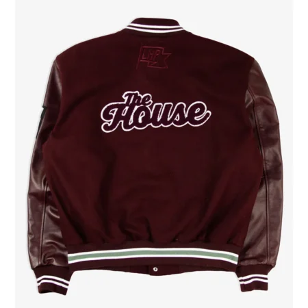 Morehouse College Motto Varsity Jacket back view.