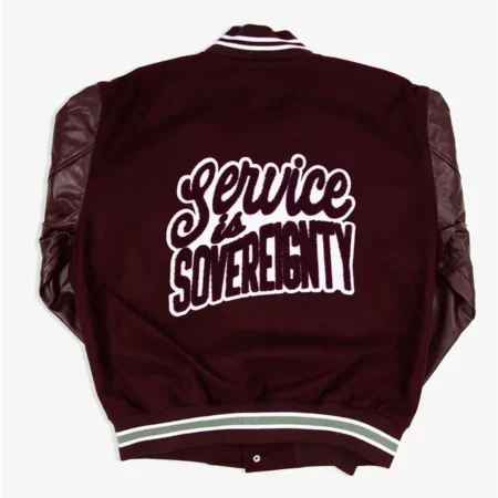 Alabama AM University Varsity Jacket back view display.