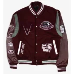 Virginia Union Motto 3.0 Varsity Jacket front view.