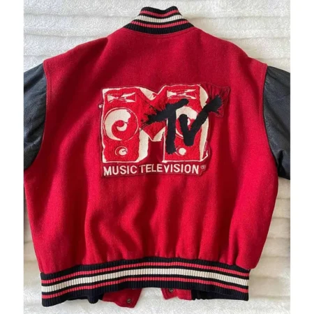 Back view of MTV 1992 Varsity Jacket.