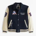 Front view of New England Patriots Varsity Jacket.