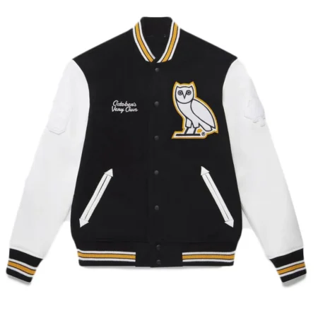 Front view of Mens Omega OVO Varsity Jacket.