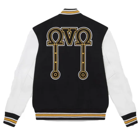 Back view of Mens Omega OVO Varsity Jacket.