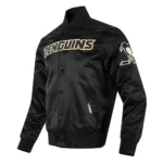 Pittsburgh Penguins Glam Varsity Jacket front and back