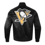 Pittsburgh Penguins Glam Varsity Jacket front and back