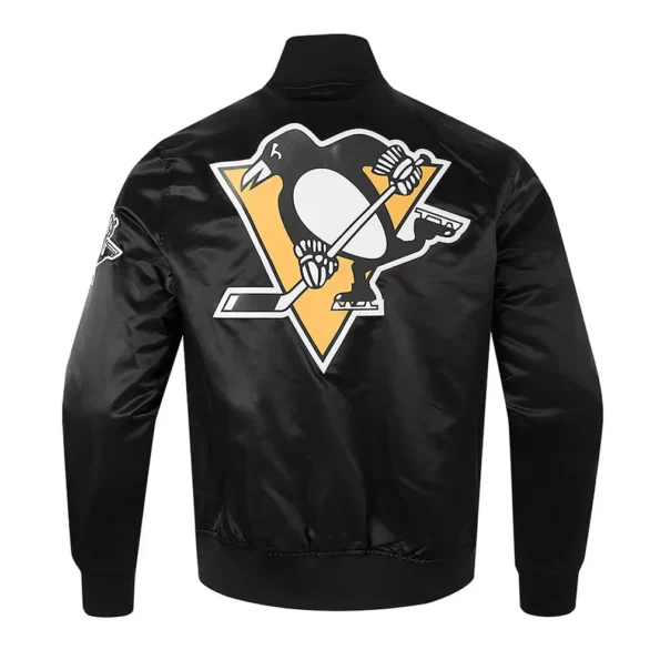 TPittsburgh Penguins Glam Varsity Jacket back view