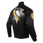 Pittsburgh Penguins Glam Varsity Jacket front and back