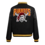 Front view of Retro Classic Rib Pirates Varsity Jacket.